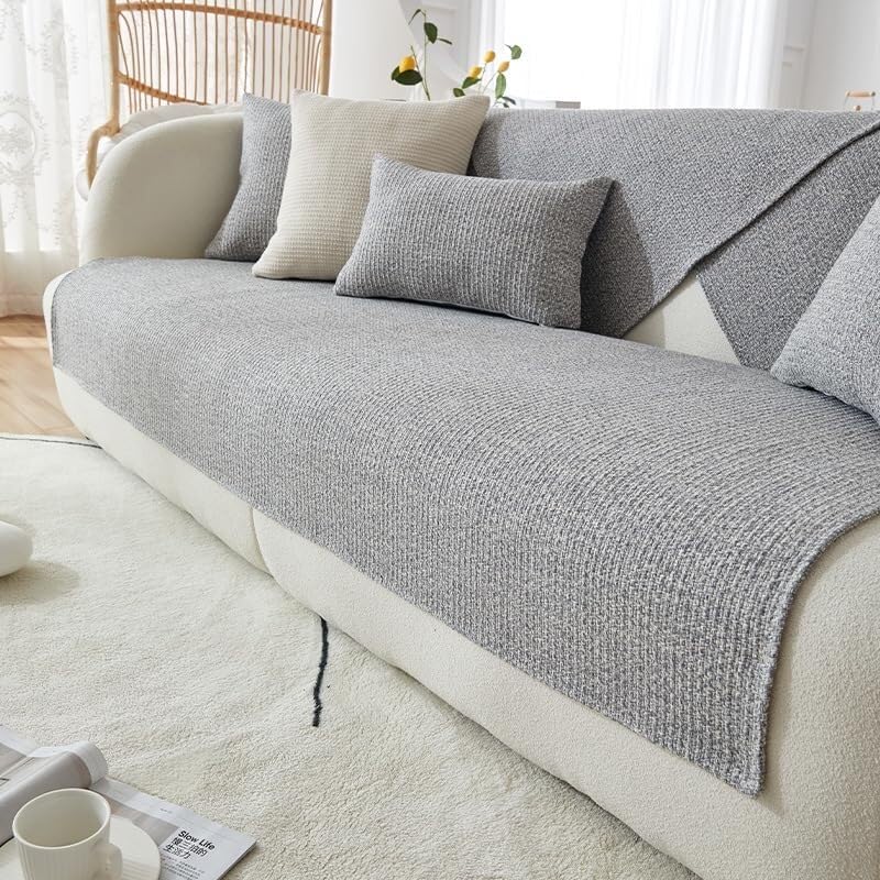 Housse de canapé moderne coton lin doux protection canapé sectionnel - 6