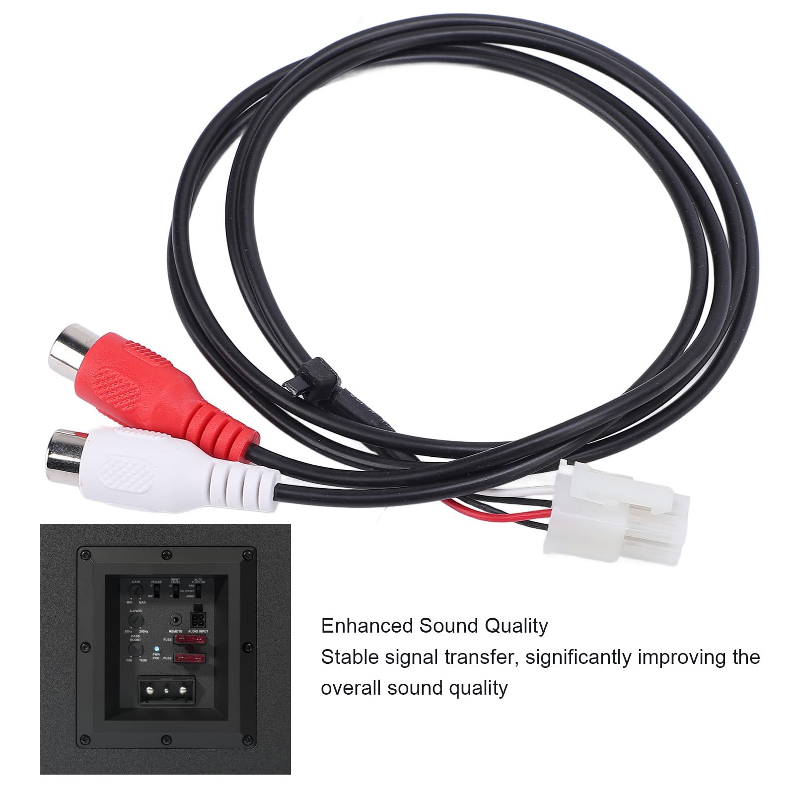 Srliya Signaleingangs-Kabelbaumauto-Signaleingangsgurt Verbessern die Klangqualität für Rockford Fosgate Punch P300-10 P300-12 Amplified Subwoofer-Gehäuse