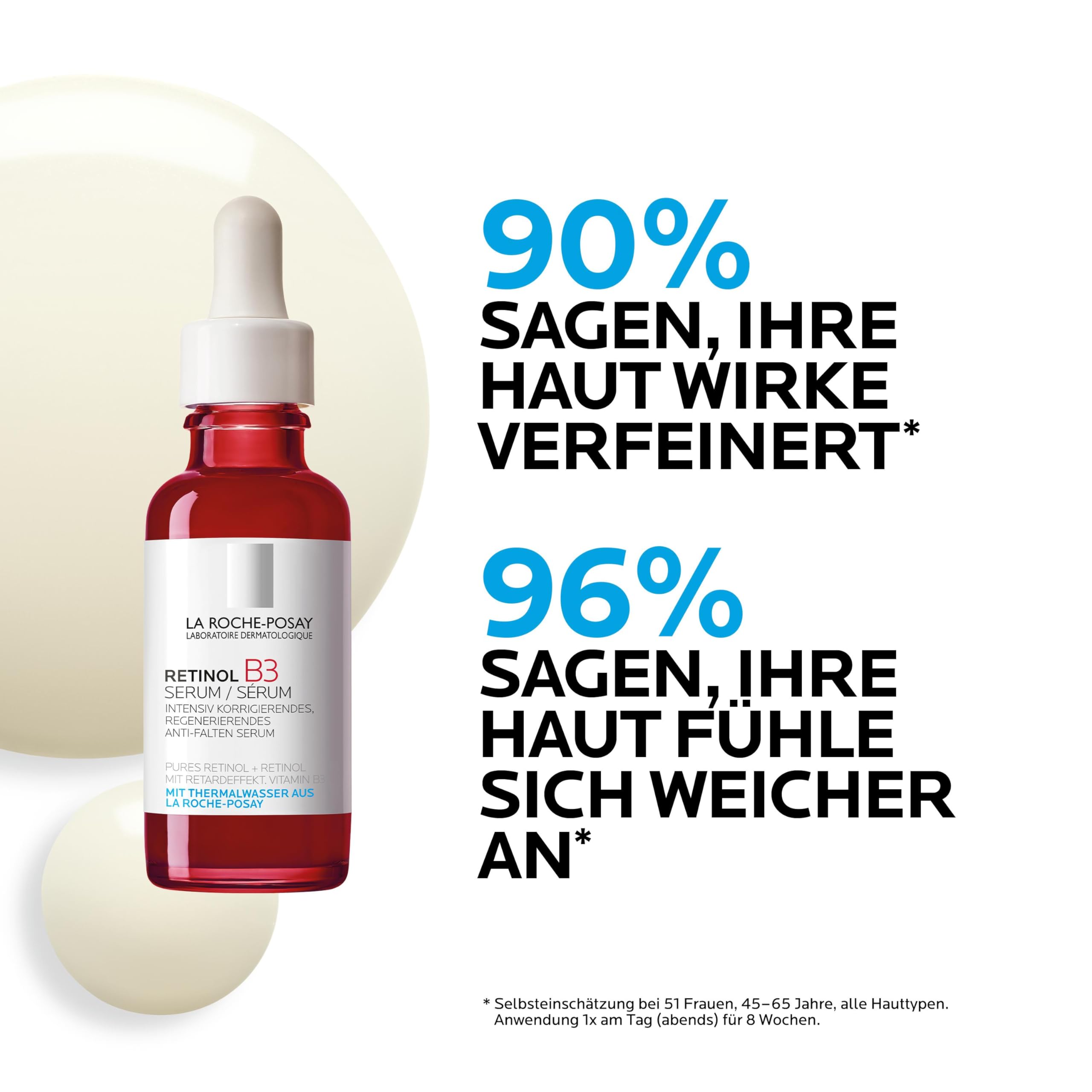 La Roche Posay Anti-Falten Serum-Konzentrat, Für normale bis empfindliche Haut, Intensiv Korrigierend und Regenerierend, Retinol und Vitamin B3, Retinol B3 Serum, 30 ml