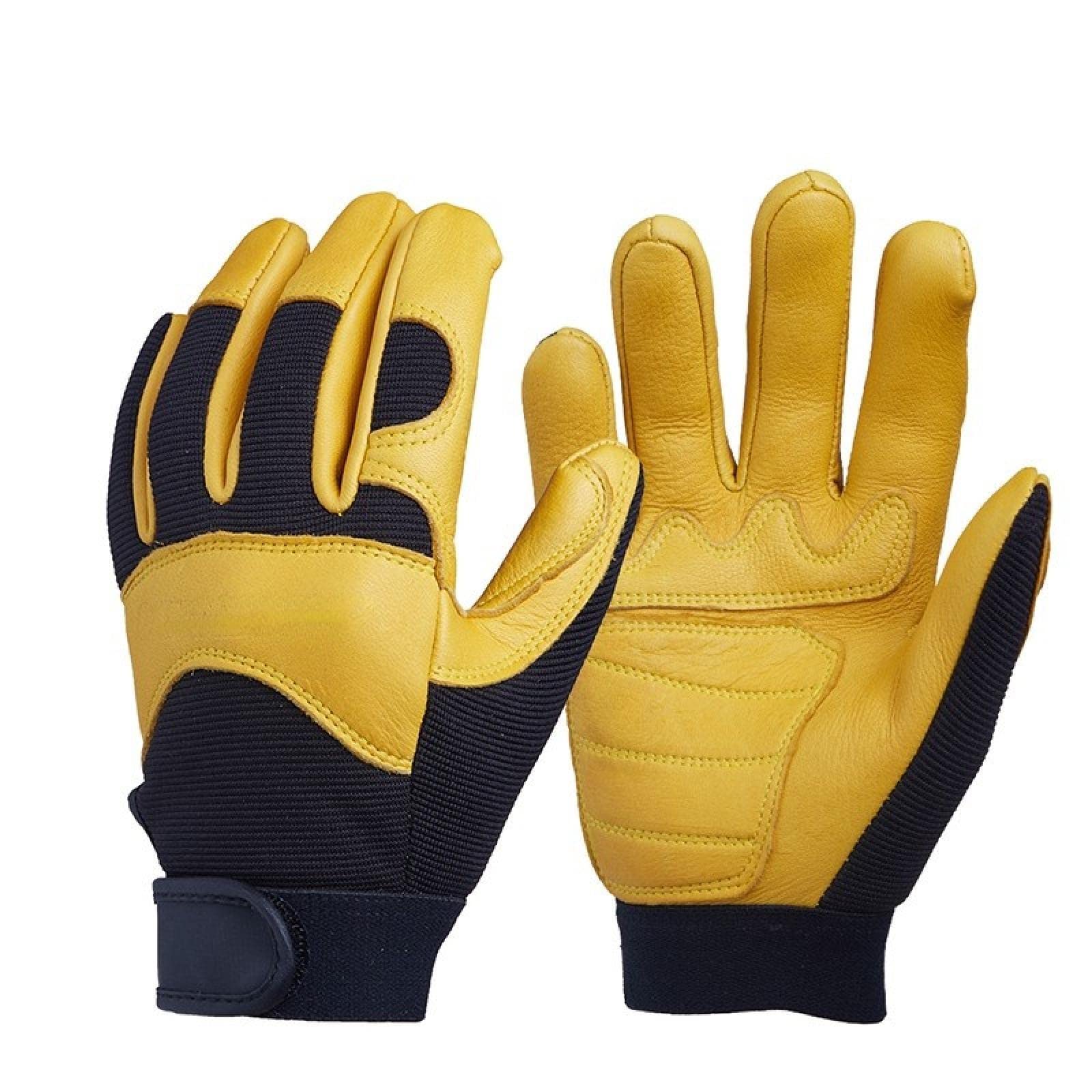Outdoor Sport Deerskin Leather Motocross Motorbike Biker Racing Car Windproof Riding Moto Gloves XL