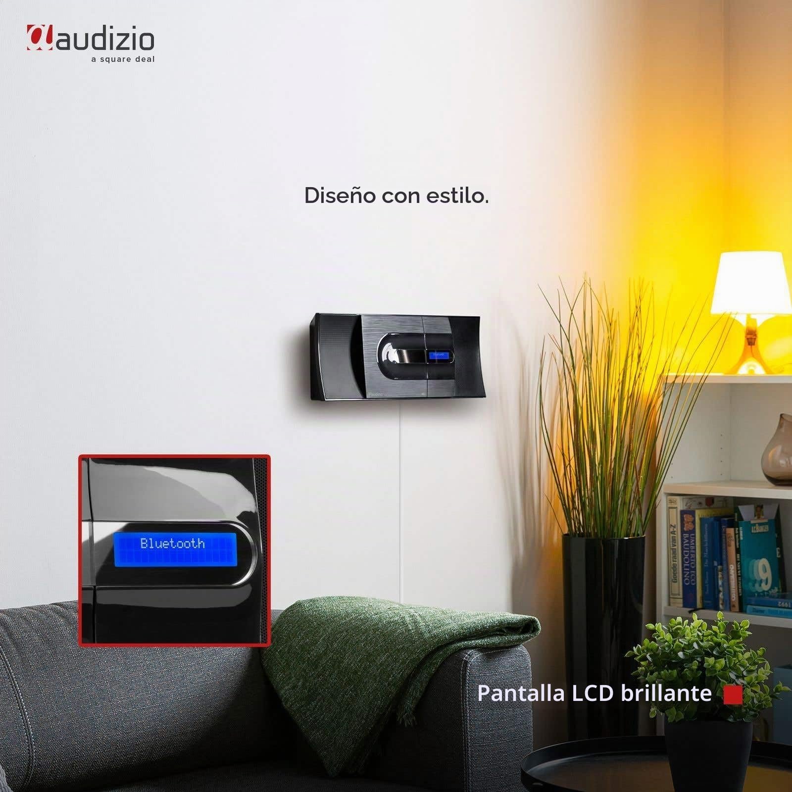 Audizio Tours Home Sistema estéreo HiFi con Bluetooth, Reproductor de CD, MP3 USB, sintonizador de Radio Digital Dab+ y FM, Mando a Distancia Incluido - Negro