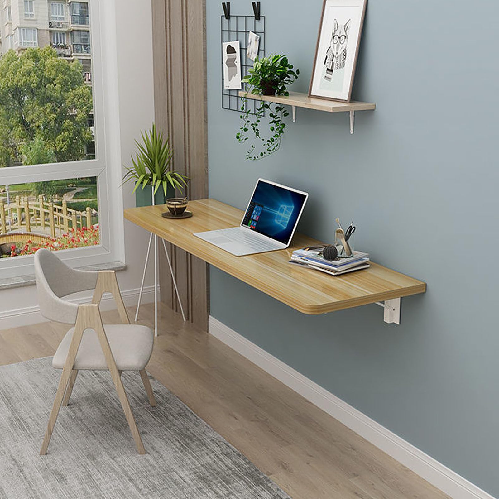 Table murale pliante pour petit appartement et studio fonctionnel