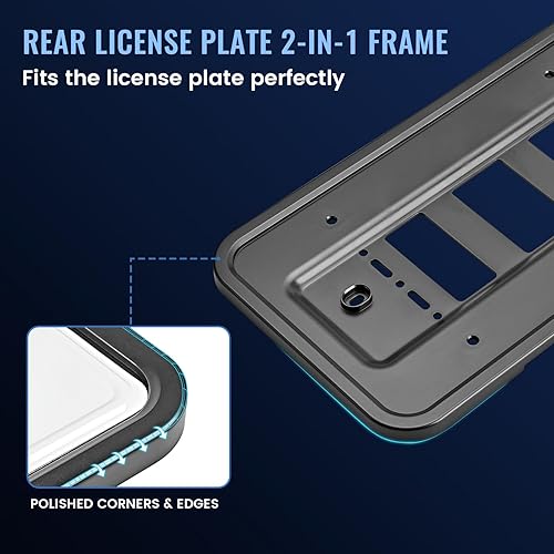 Miniatura 6 de EWAY Slimline - Soporte para placa de matrícula delantera y trasera para matrícula de automóvil universal de EE. UU., resistente de grado premium,