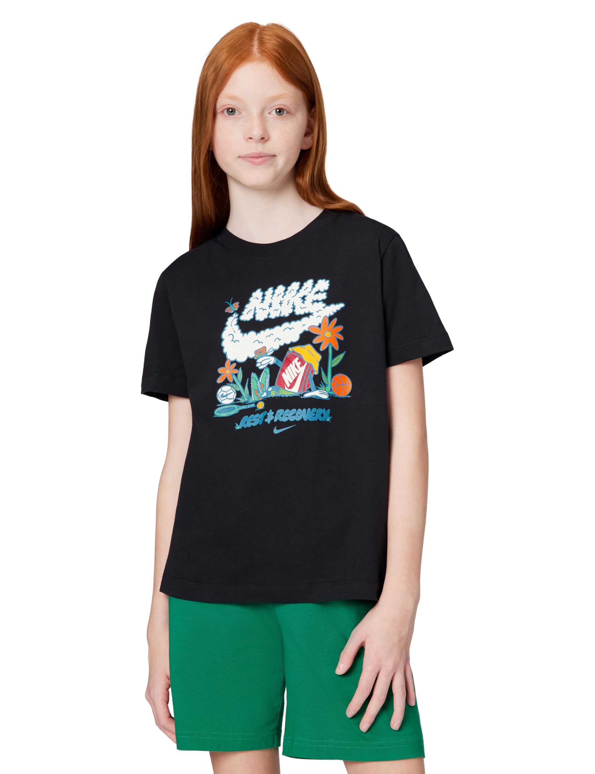 Nike Kids' NSW Tee Boxy Rest, Black, X-Large