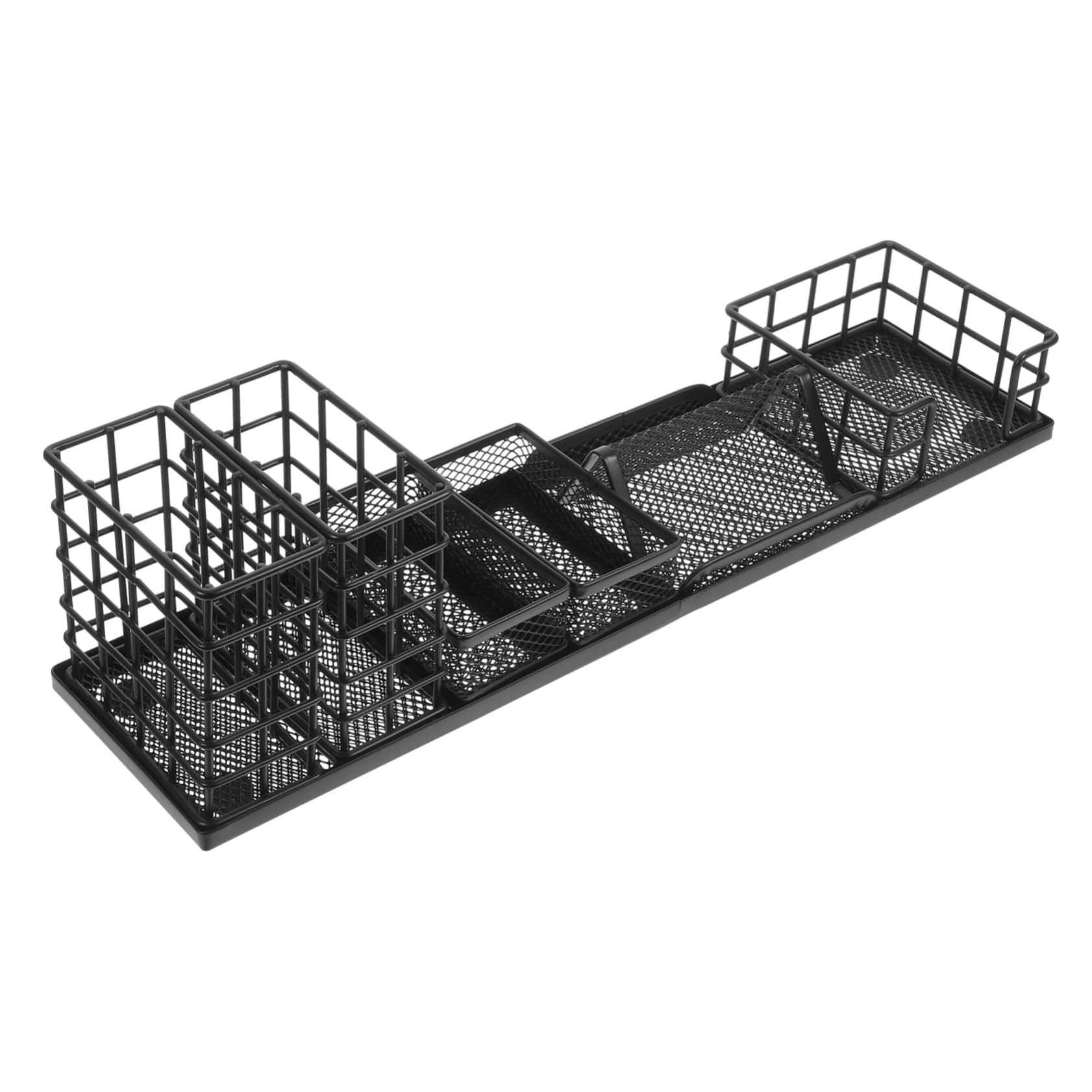 Organizador de Escritorio Metálico con Compartimentos Múltiples para Papelería Oficina Hogar Almacenamiento Práctico y Compacto para Bolígrafos Marcadores y Accesorios