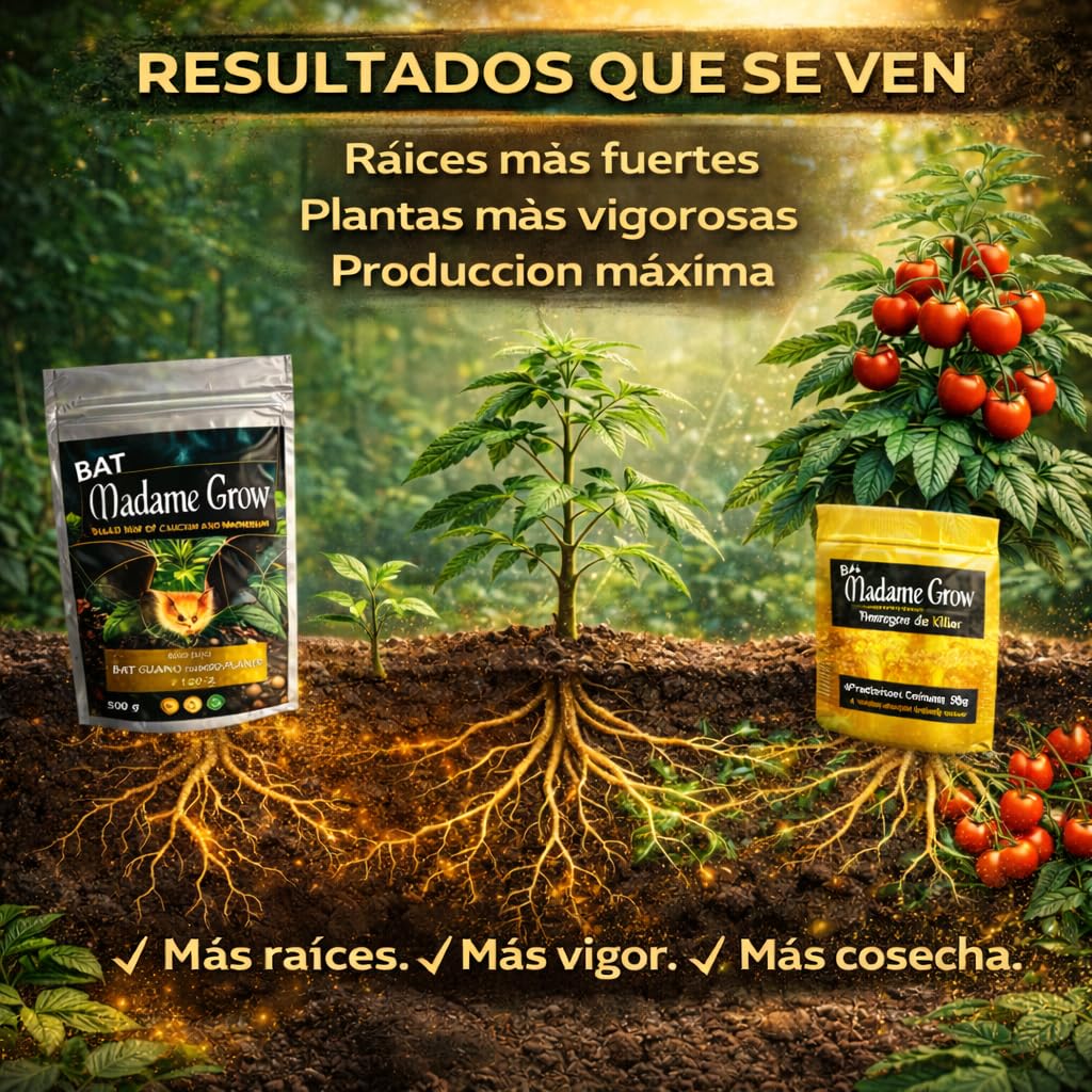 Kit d’Entretien Organique pour Plantes – Guano de Chauve-Souris 500g + Micro-organismes | Fertilisant Naturel pour Substrat, Racines et Vitalité | Jardin, Potager, Intérieur et Extérieur