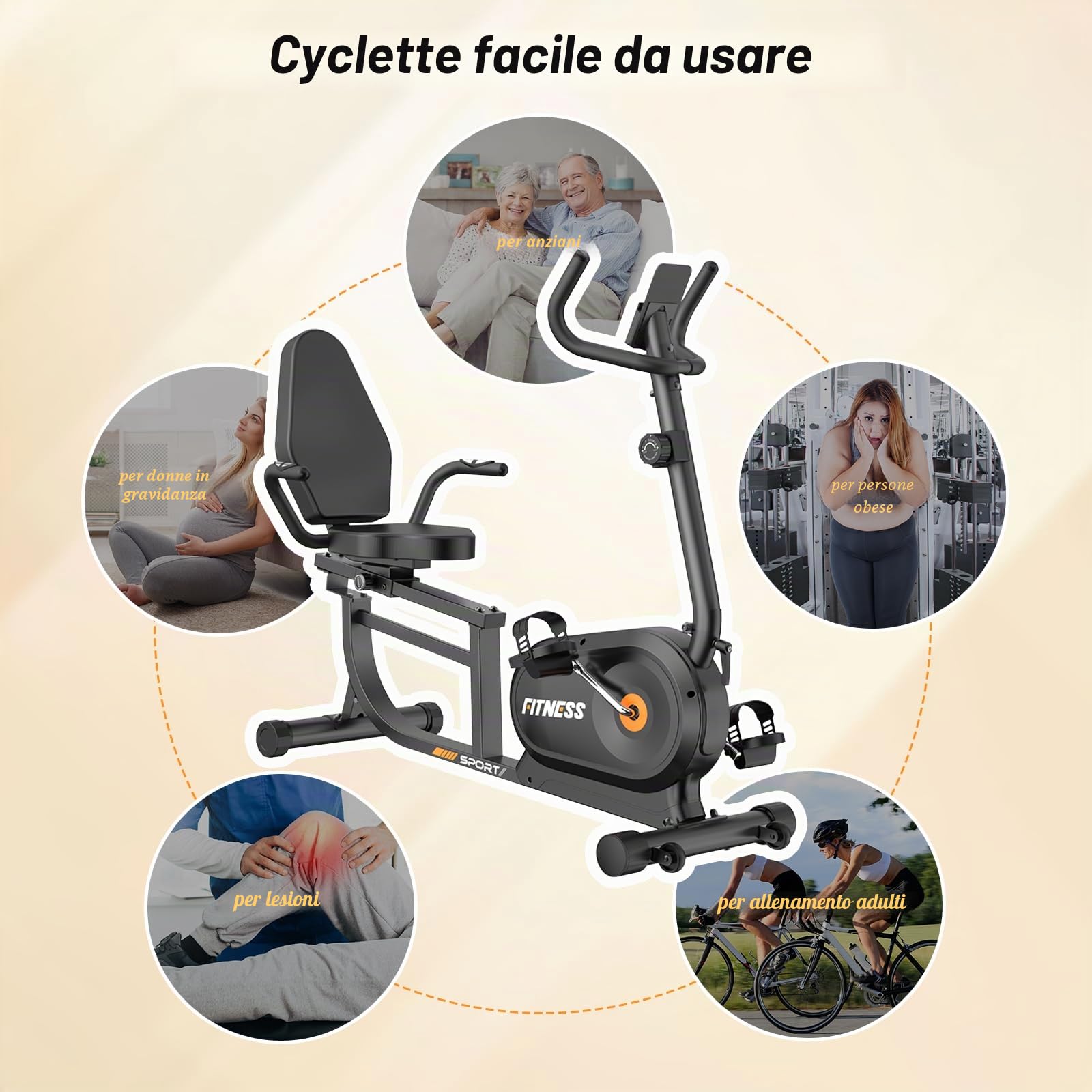 Dskeuzeew Cyclette da Casa Professionale, Bicicletta ad attrito Indoor per Fitness da Camera con Schermo LCD e Portabicchieri,struttura in acciaio da 80 mm, capacità di 160 kg