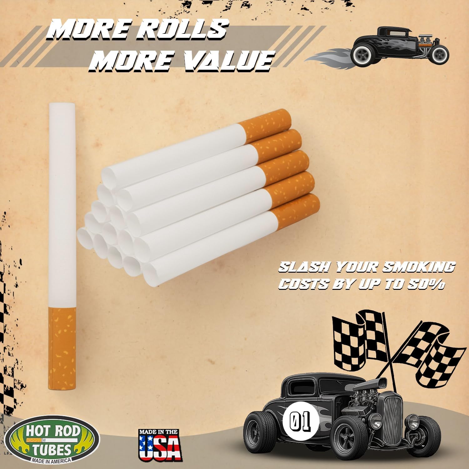 HotRod Cigarette Tubes Super Menthol 2000 Count King – 10 Boxes – 20mm Extra Smooth Double Filter – Made in USA – Fits Most Injector Machines (King, Super Menthol)