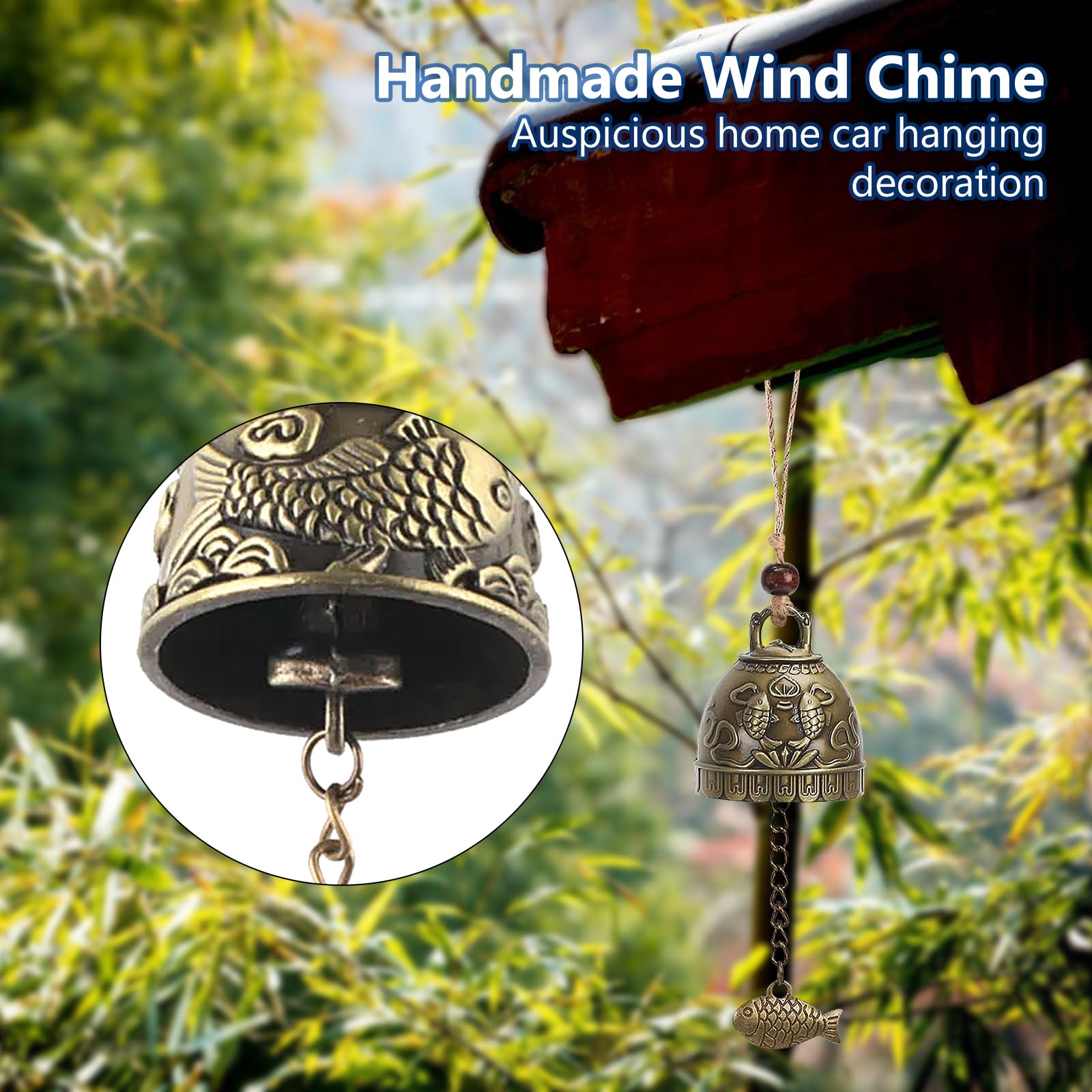 Campane Feng Shui, 6 Pezzi di Campane Feng Shui, Campanula Feng Shui, Campanella di Benedizione, Campanile per Appendere Fortuna e Benedizione nel Giardino di Casa
