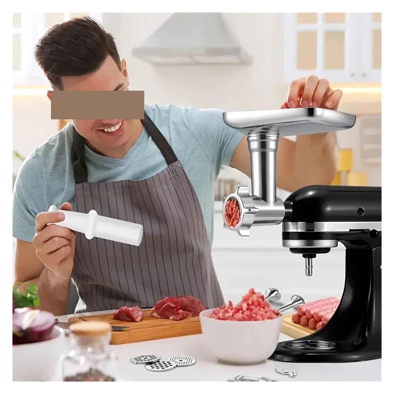 Kompatybilny z kuchnią, pomocna przystawka do mielenia mięsa Metalowa maszynka do mielenia mięsa, wszystkie, mikserem stojącym kompatybilne z Kitchenaid