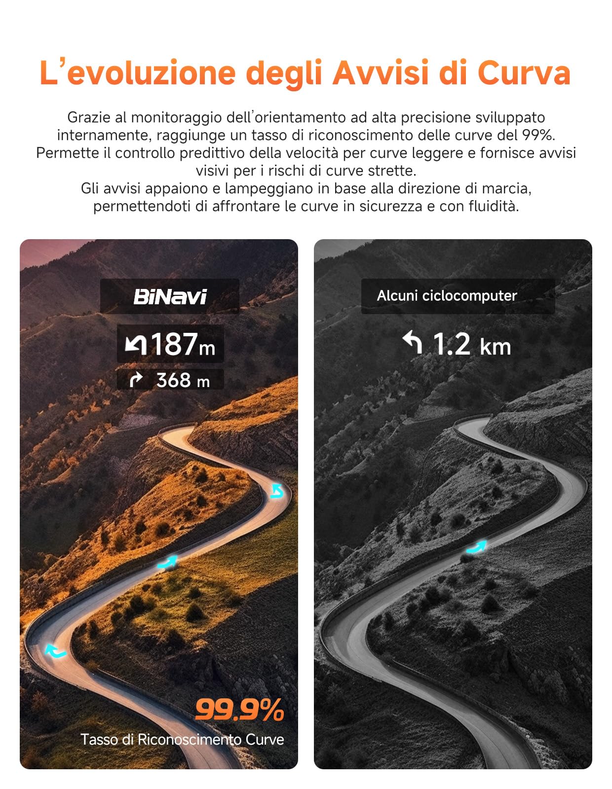 iGPSPORT BiNavi Ciclocomputer GPS, Analisi Allenamento, Navigazione Continua, Rilevamento Movimento, Touchscreen 3,5", Controllo Musica e Action Cam, iClimb Pro, 35H