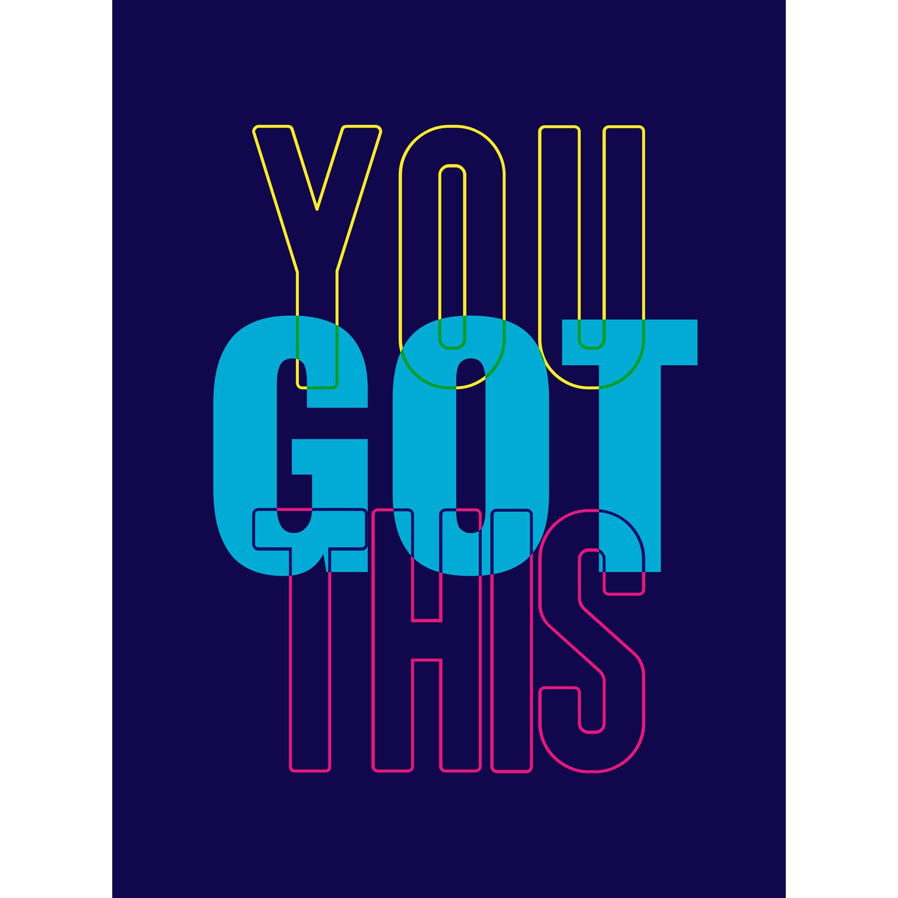 Wee Blue Coo Positivity You Got This Typography Large Art Print Poster Wall Decor 18x24 inch