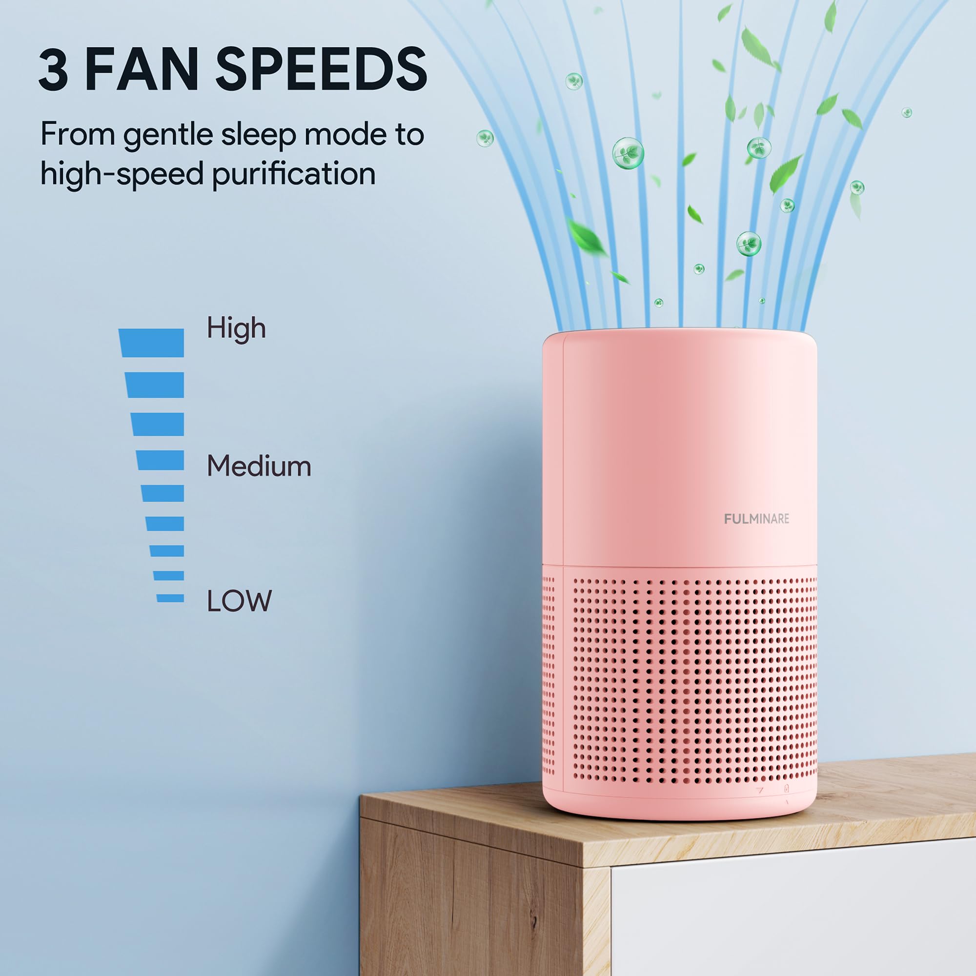 Air Purifiers for Bedroom, FULMINARE H13 True HEPA Filter (Pink) view 5