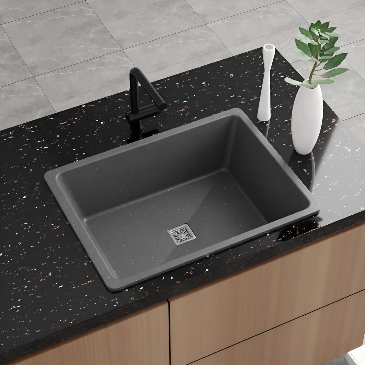 QUALITO Quartz Kitchen Sink - Durable & Soundproof -1