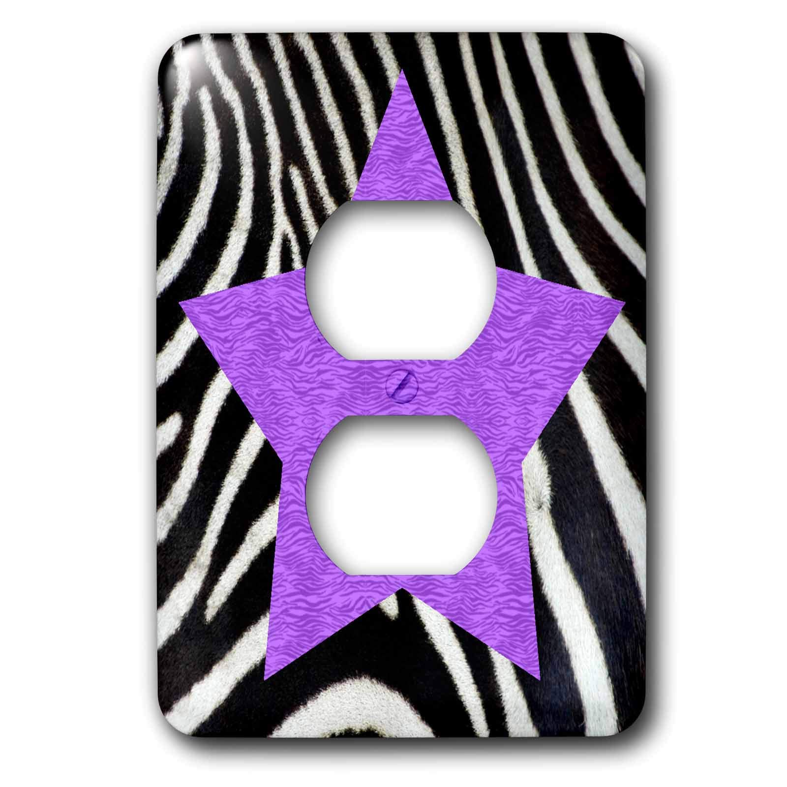 Zèbre Animal Rayures Violet Interrupteur 3dRose lsp_20389_6