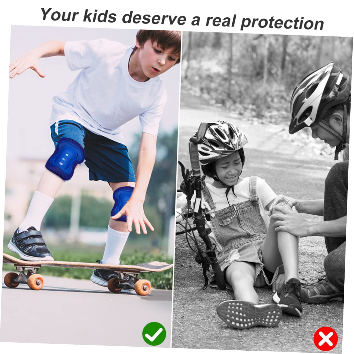 POPETPOP 1 Set 6pcs Sports Wrist Guard Skate Safety Skating for Cycling Accessories Pads Bicycle Accessories Boy Equipment Youth Scooter Biking Blue