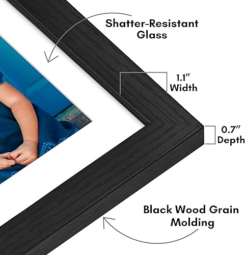 Miniatura 3 de Americanflat Marco de fotos de 12 x 12 pulgadas en color negro. Úsalo como marco de fotos de 10 x 10 pulgadas con paspartú o marco de 12 x 12