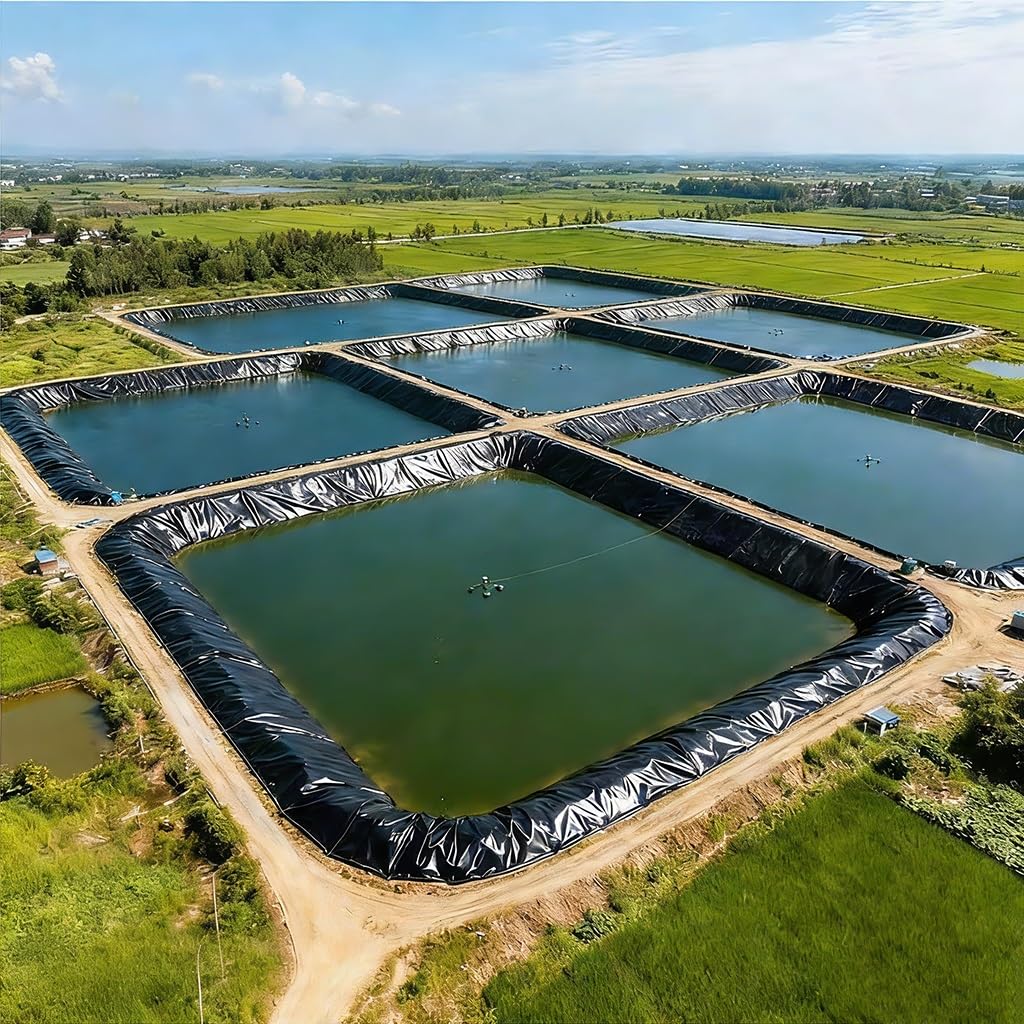 Rivestimento nero per stagni esterni, dimensioni: 6,5 x 7,5 m, 7 x 8 m, 7,5 x 8,5 m, 8 x 9 m, 8,5 x 9,5 m, ideale per ruscelli di pesce, fontane e cascate (3,5 x 8 m)