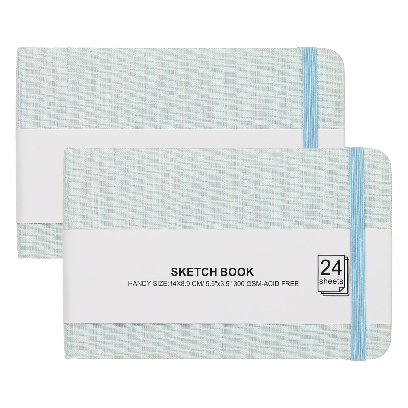 PATIKIL 5.5x3.5 Watercolor Sketchbook, 2Pcs 24 Sheet 300GSM/203lb Watercolor Paper Sketchbooks Acid Free Watercolor Journal Hardcover Artists Paper Pads for Painting, Light Green