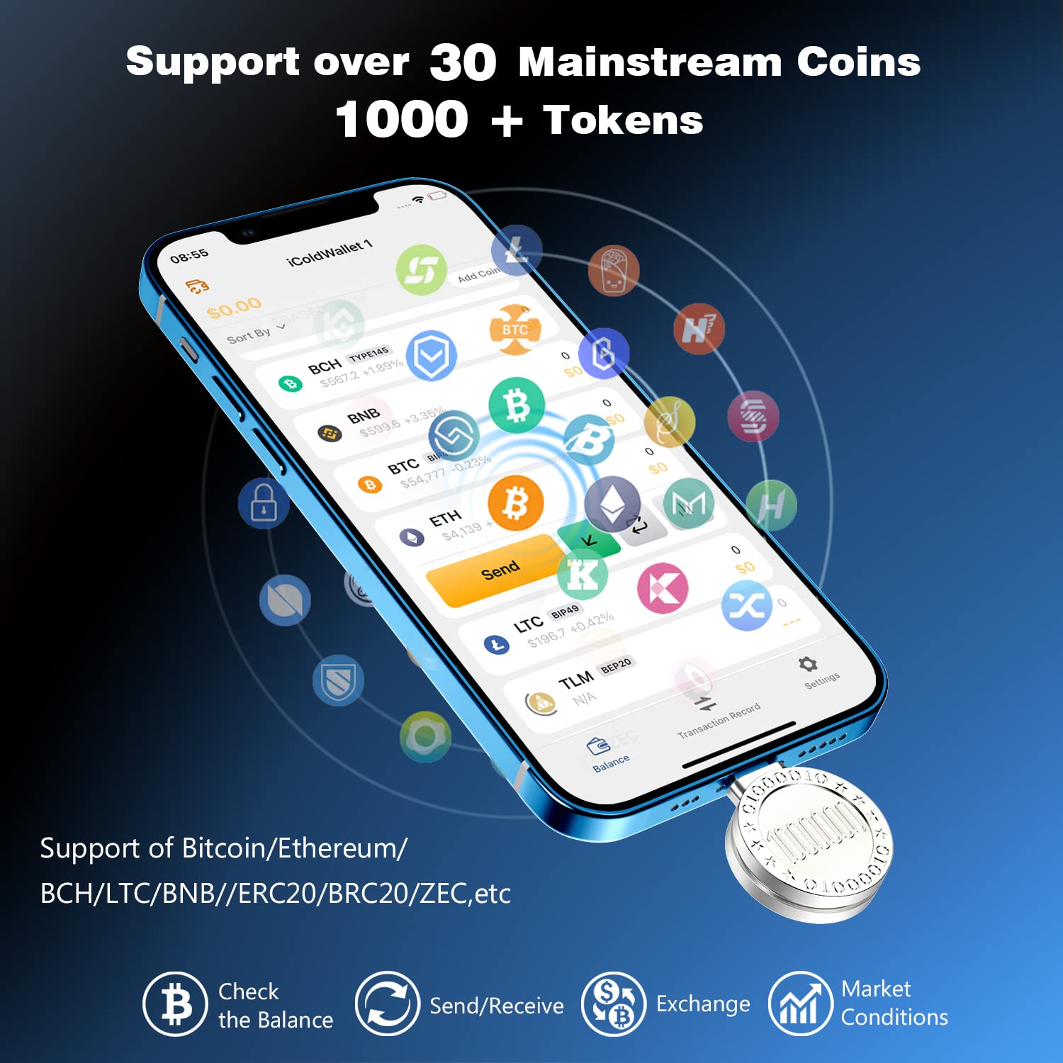 Amazon.com: Jostart Crypto Hardware Wallet para iPhone iPad Plug-Play, Cold  Wallet Crypto Currency para Bitcoin, Ethereum y más con aplicación segura  compra, administra y crece tus activos digitales : Electrónica