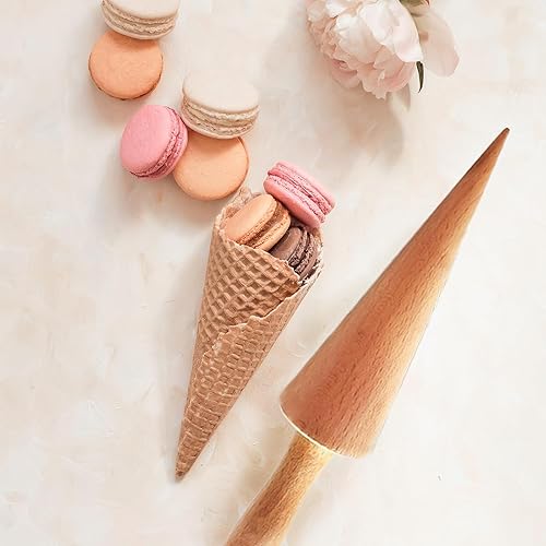 Miniatura 5 de Pizzelle - Moldes de rodillo para gofres y krumkake, moldes de madera de 8.6 pulgadas para hacer helados, herramientas de bricolaje, postres