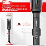 LA MAESII Automatic Rotating Curling Iron, 1 Inch Hair Curler with 3 Temps Fast Heating, 2-Way Rotating Curling Wand, Ceramic Coating, Ionic, Anti-Scald & Tangle, Dual Voltage Auto Shut-Off for Hair Styling (Gray)