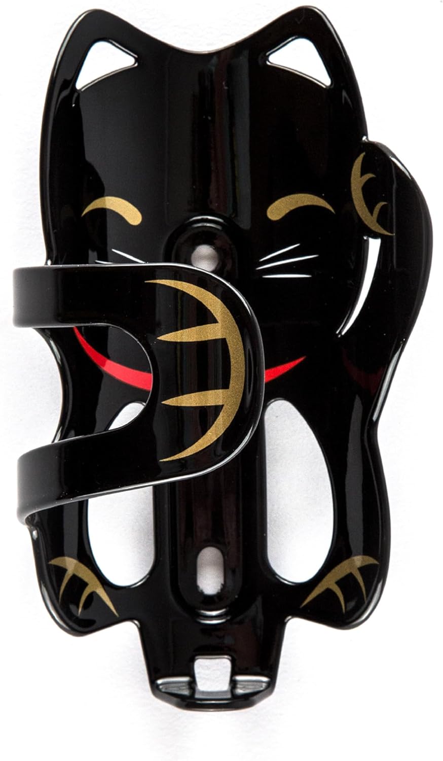 Portland Design Works Water Bottle Cage – Lightweight Water Bottle Holder for Bikes, Lucky Cat Cage, Black