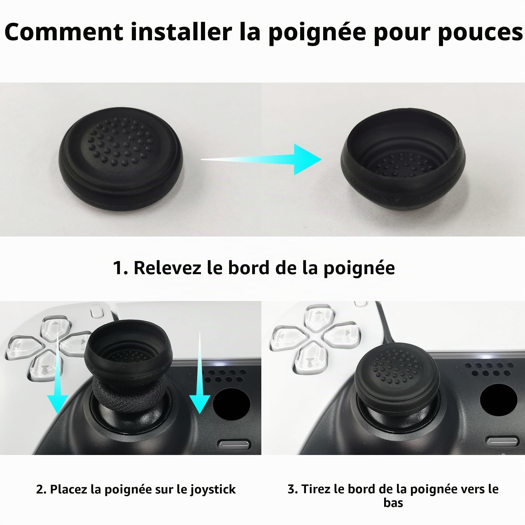 PlayVital Protection Manette pour ps5 Edge Coque Silicone avec Capuchon Joystick,Housse pour ps5 Edge Controller Protège Accessoires-Blanc，Guardian Edition
