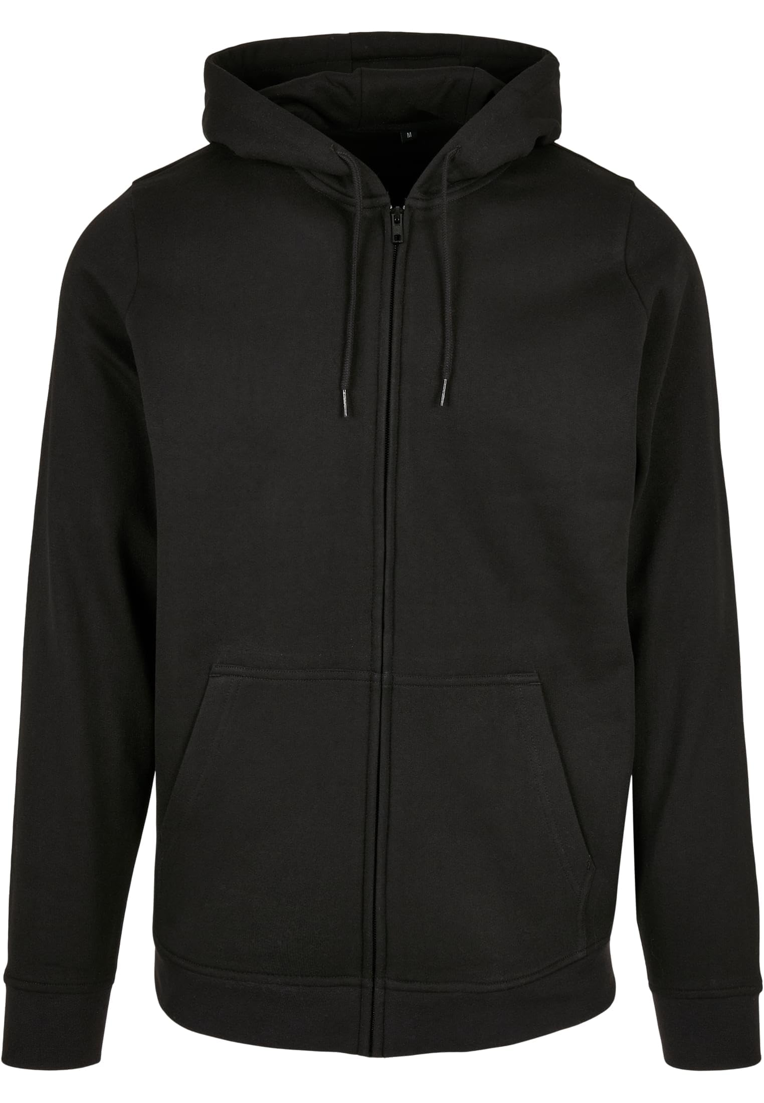Build your Brand Men's Basic Zip Hoody Hooded Sweatshirt, Black, 5XL