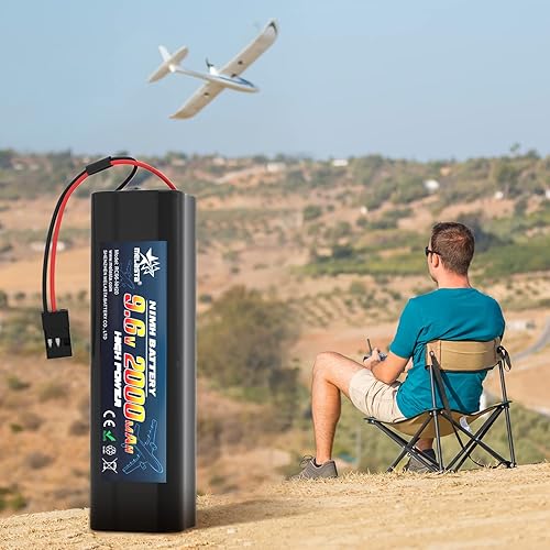 Miniatura 7 de melasta 9.6V 2000mAh NiMH RC receptor batería con conectores Hitec, batería recargable compatible con Futaba RC receptores aviones aviones