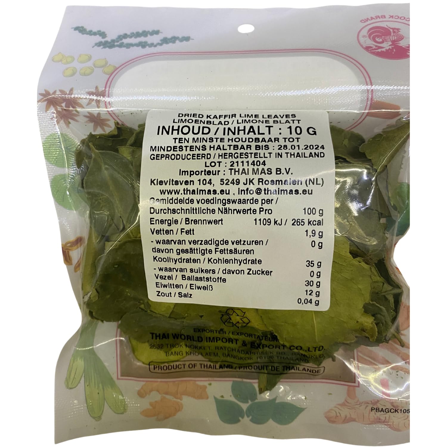 COCK Hojas secas de kafferlime 10 g