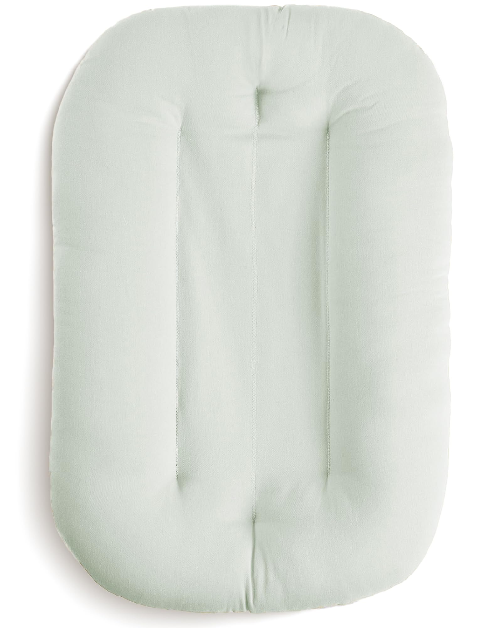 snuggle me® Babynest (0-9 Monate) - Premium Babynestchen Neugeborene, Bio-Baumwolle mit Faserfüllung, Ungepolsterte Mitte, die Umarmungen imitiert, 100% Maschinenwaschbar, Inkl. Reisetasche (Sage)