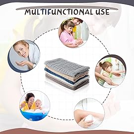 Irenare 6 Pack Muslin Burp Cloths Cotton Baby Burping Rags Large 20 x 10 Inch 6 Layers Spit up Rags Soft Absorbent Multicolor Wash Cloths Diapers for Newborn Baby Girl Boy(Simple Colors)