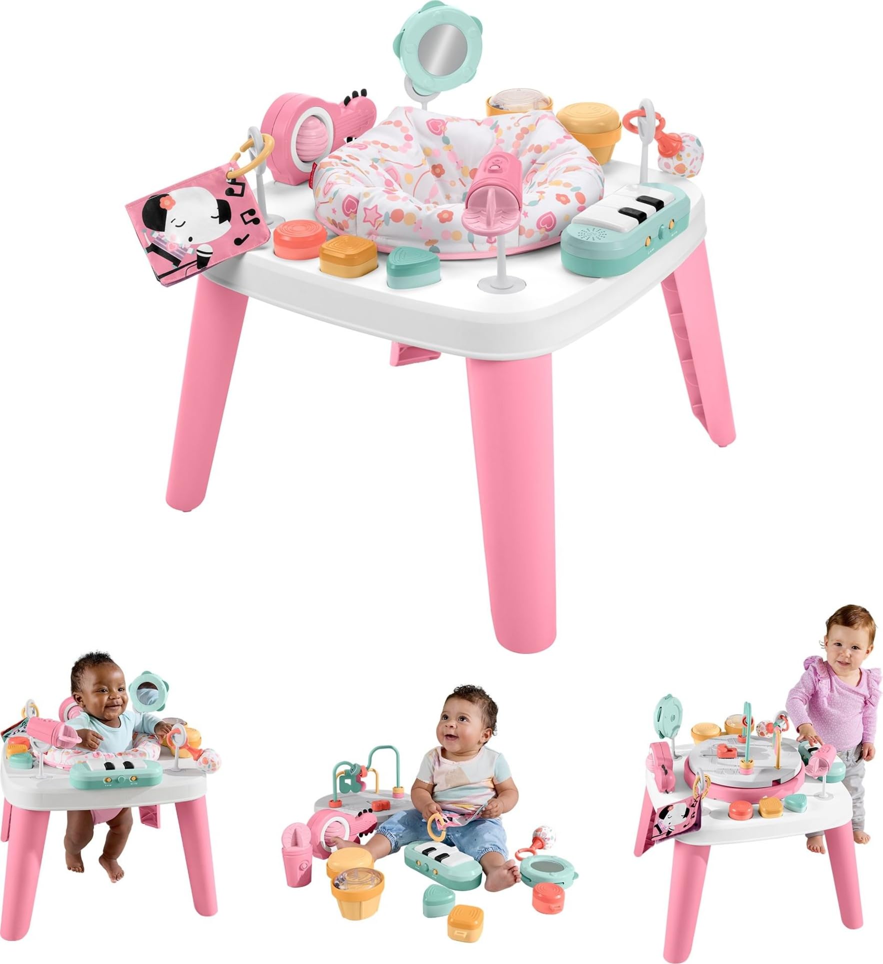 Fisher-Price Baby to Toddler Toy 3-in-1 Musical Moments Activity Center & Play Table with Music Lights & Developmental Activities : Toys & Games