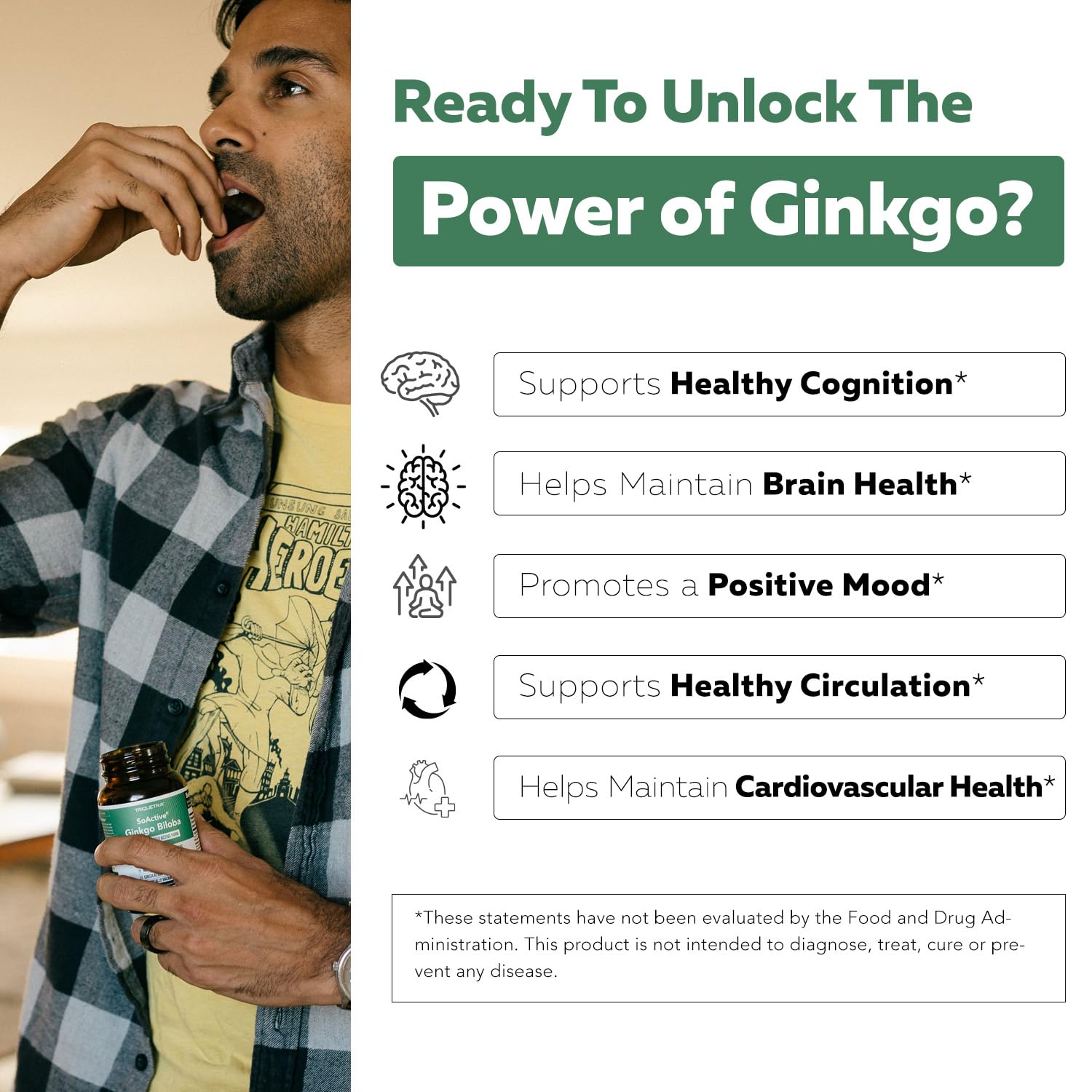 SoActive Ginkgo Biloba with GinkgoSelect® Phytosome | Clinically Studied Enhanced Absorption for Brain, Heart & Memory Support – 180 mg – Helps Maintain Circulation & Cognitive Health (60 Capsules) — Amazon image 5
