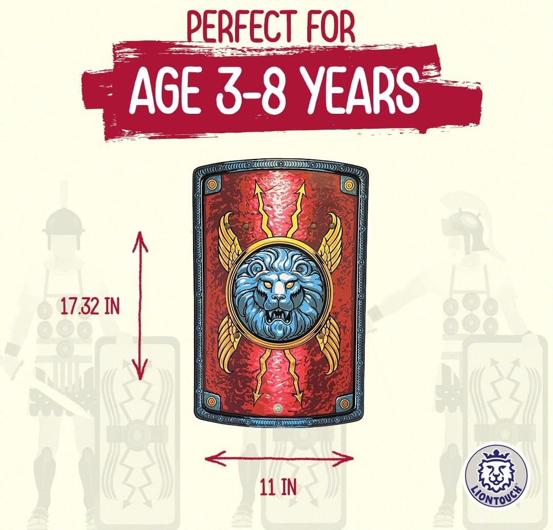 Liontouch - Roman Legionary Scutum Shield - Age 3+ | Historical Foam Toy for Children’s Pretend Play As A Soldier in Ancient Rome | Safe & Durable Accessory for Boy’s Dress Up & Gladiator Costumes