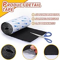 Vista 4 de Almohadillas de fieltro para muebles, cinta de fieltro autoadhesiva antideslizante para cortar, rollo de tira de fieltro negro resistente