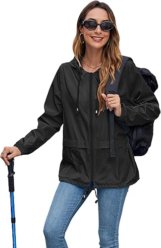Miniatura 5 de Hount - Chaqueta impermeable para mujer, ligera con capucha y plegable para la lluvia y actividades al aire libre (tallas S-3XL)