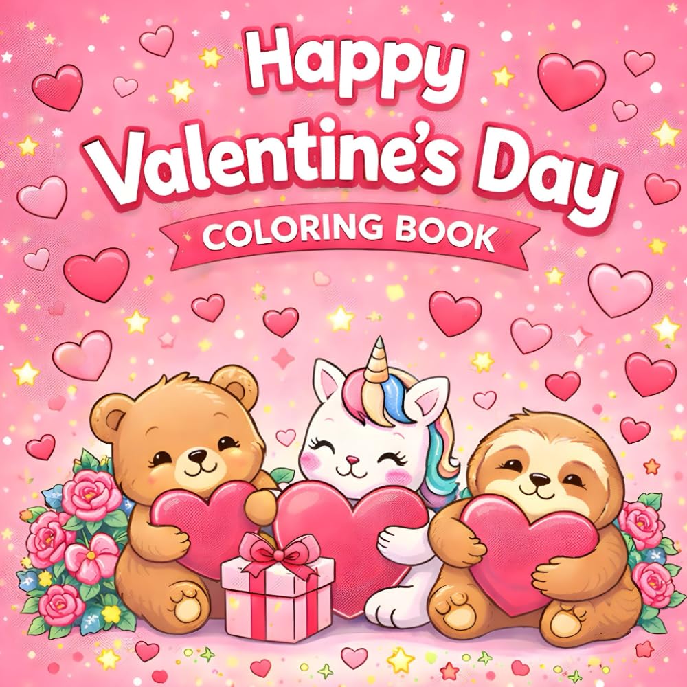 Happy Valentine's Day Coloring Book: Valentines Coloring Book