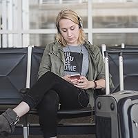 Vista 7 de Koss Porta Pro con micrófono y auriculares remotos en la oreja, micrófono en línea y control remoto táctil, cable con enchufe de 0.138 in