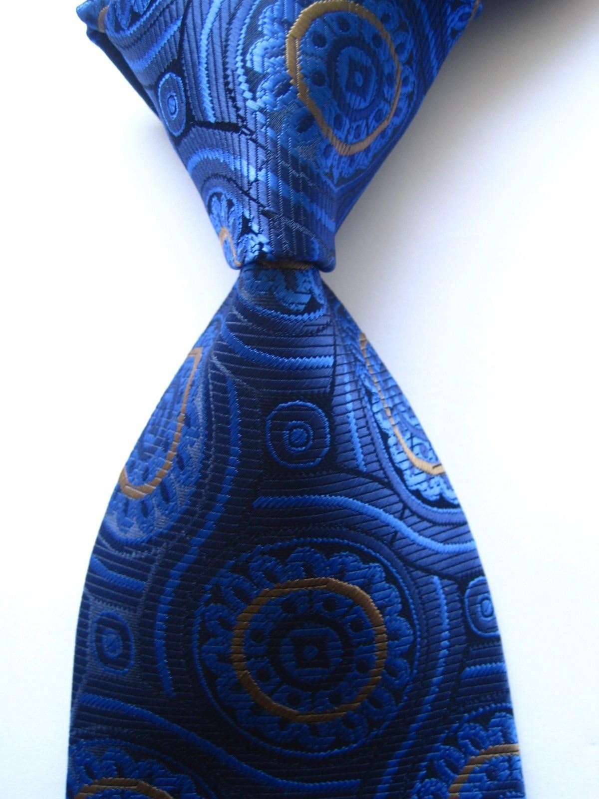 Scott Alone : New Classic Floral Blue 100% Jacquard Woven Silk Men's Tie Necktie