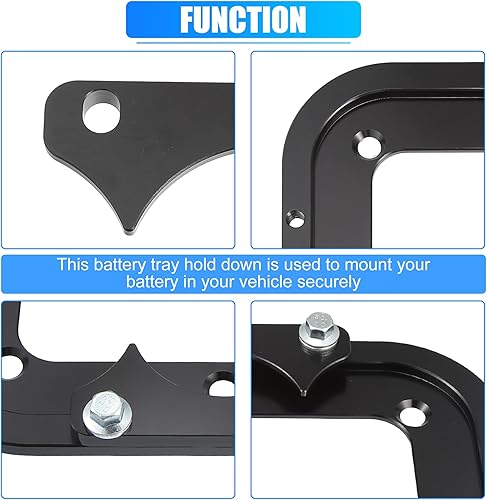 Miniatura 6 de X AUTOHAUX 1 Unidades Universal de la Batería del Coche Bandeja de Batería Soporte de la Caja de Soporte de Soporte para Optima Azul Rojo Amarillo