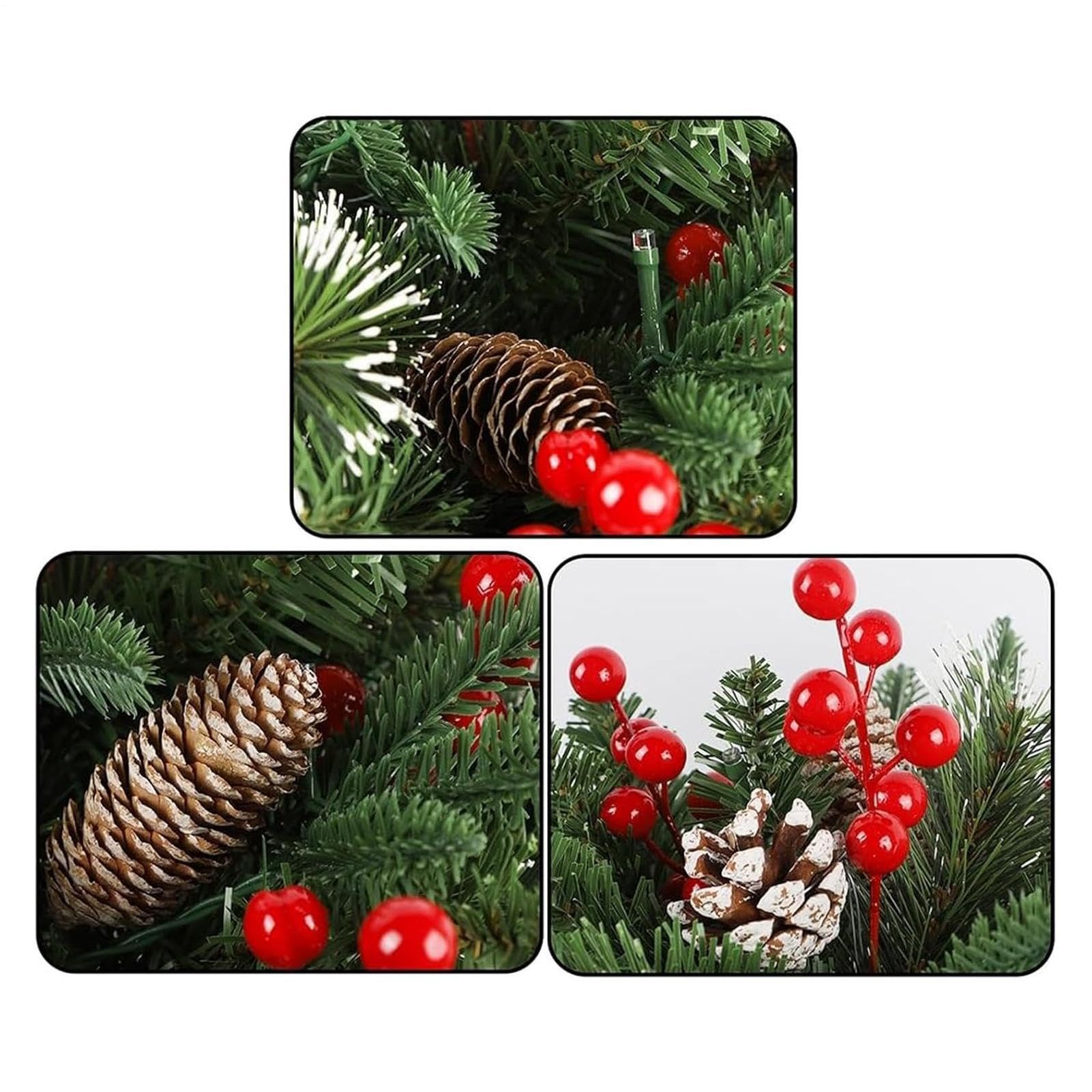 Relleno de maceta de Navidad para exteriores, con luz LED, 8 modos, función de temporizador, arbusto, decoración de macetas de Navidad al aire libre, fiesta de vacaciones, porche, patio, jardín