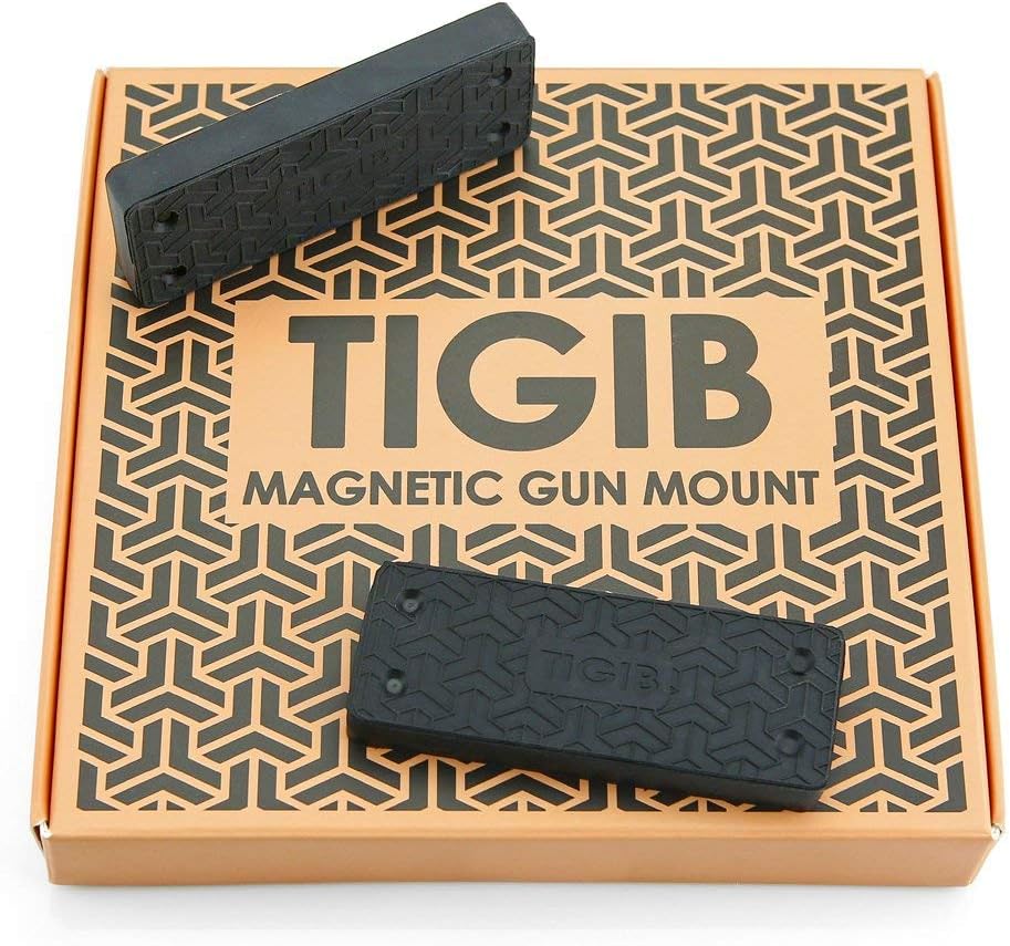 43 lbs Gun Magnet Mount 2 Pack – Rubber Coated Magnetic Gun Holder for Cars, Bedside, Gun Safe – Hidden Concealed Magnetic Gun Mount – Rifle, Shotgun, Firearm, Handgun, Pistol and Glock Accessories