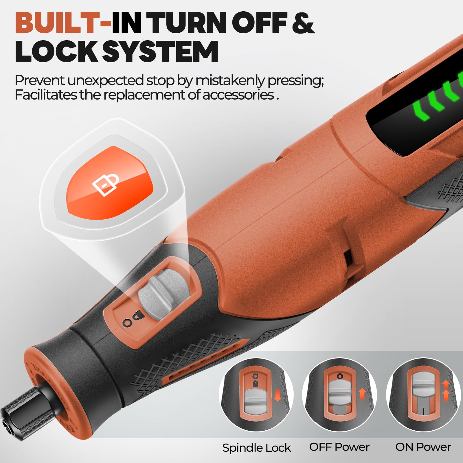 Cordless 4V Rotary Tool Kit, PHALANX Rotary Tools 80 PCS Accessories 4000mAh Battery, Type-C Charging 9 Speed Engraving Tool for Wood Cutting Sanding Crafts Carving Resin Polishing