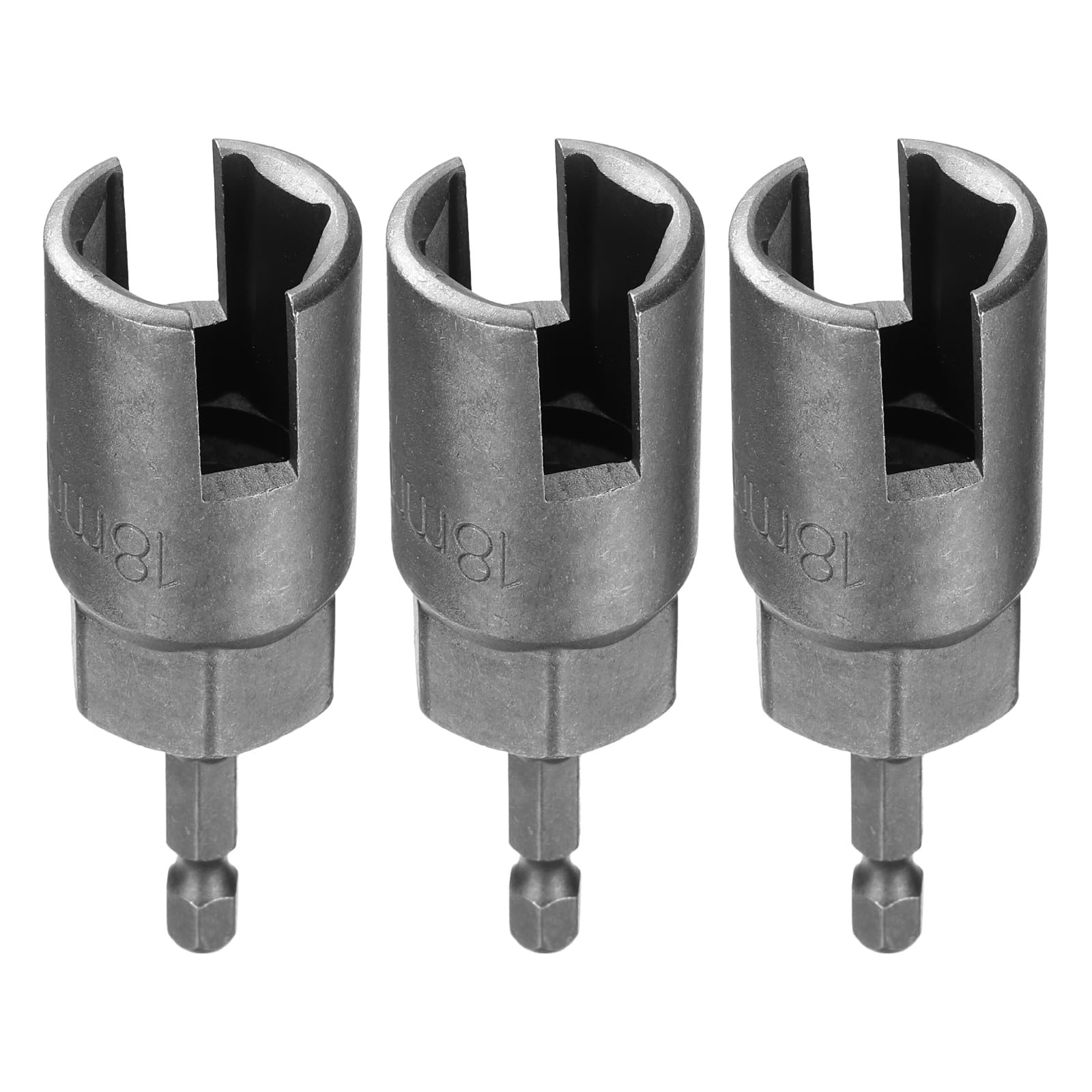 HARFINGTON 3pcs H18 Wing Nut Driver 18mm Metric 6-Point Socket 1/4" Hex Shank Power Deep Slot Wing Nut Drill Bit CR-V Steel Wrench Impact Driver Tool