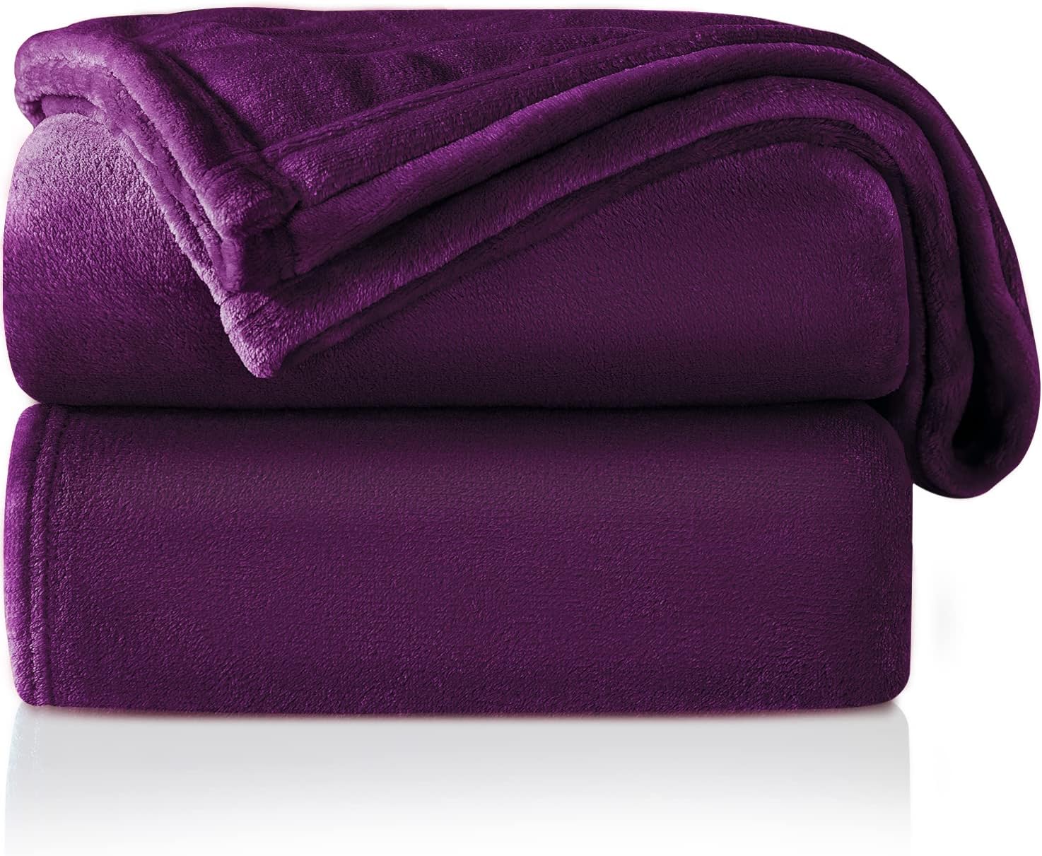 ONME Fleece Blanket, Full/Queen Size Blanket - Soft Lightweight Microfiber Cool Blanket for Sofa, Couch, Bed, Camping, Travel, 90"x90" Purple