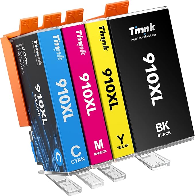【4Pack Larger Capacity】 910XL Compatible Ink Cartridges Replacement
