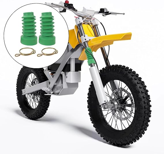 2pcs Motorcycle Front Fork Dust Boots Rubber Fork Covers for Motorcycle Front Shock Absorber Weather Resistant and Highly Waterproof in Green
