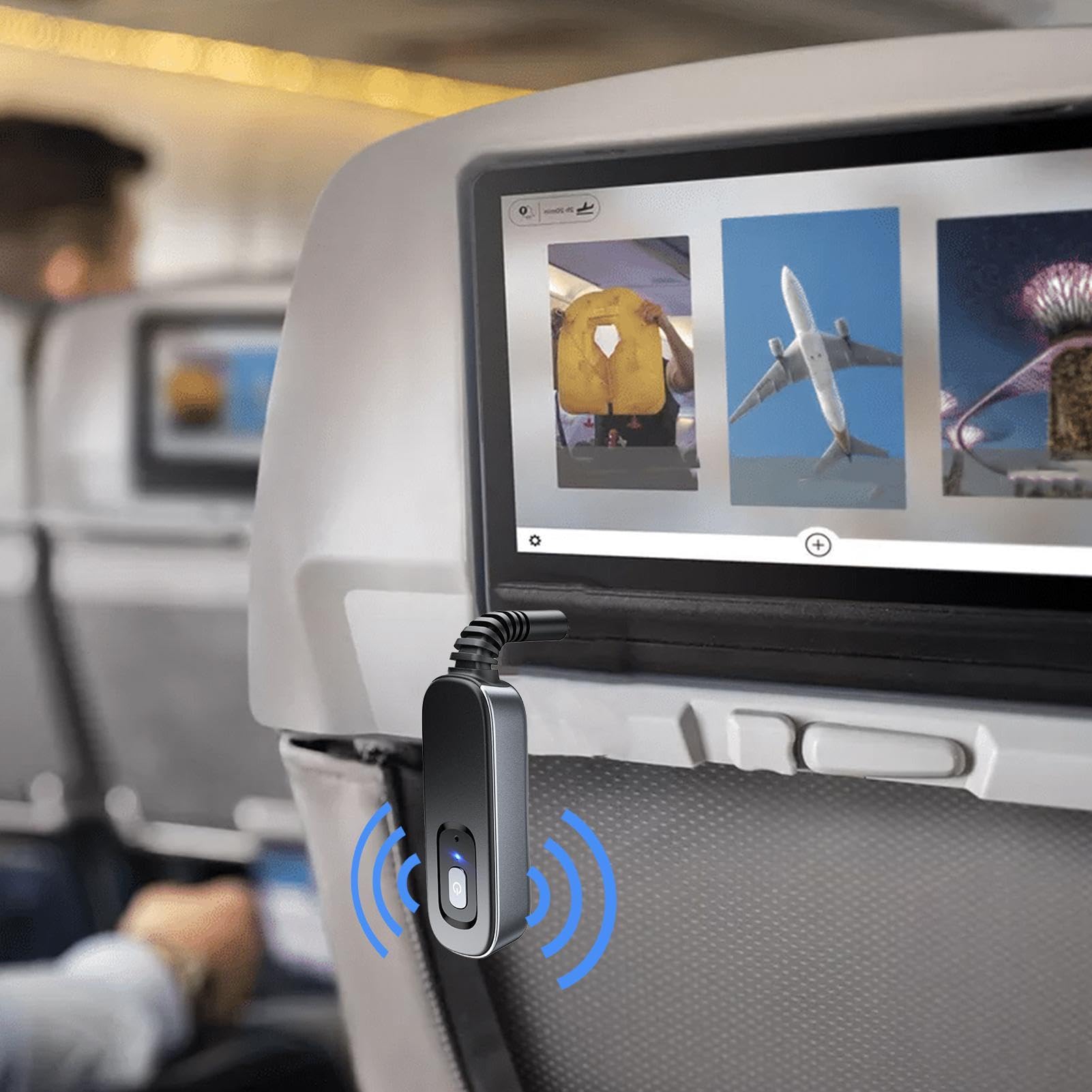 Audio Receiver for Car,Type-C 3.5mm Car Adapter Aux Receiver and Transmitter - Low Latency Wireless Transmitter Noise Cancelling Long Range Audio Adapter for Headphones